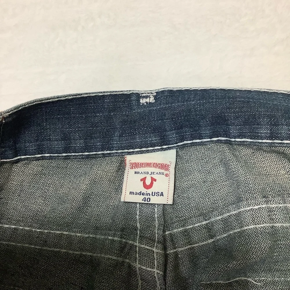 True Religion Joey Straight Flare Cut Blue Jeans Sz 40